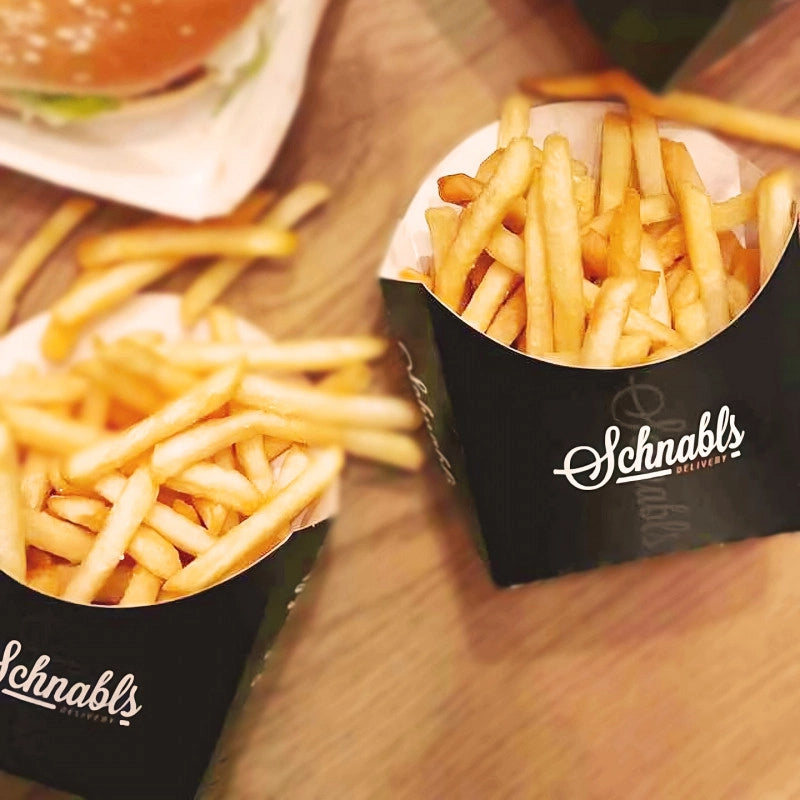 Pommes Schale bedrucken mit Logo